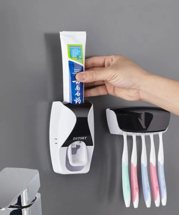 Dispenser Automático de Creme Dental e Porta Escova