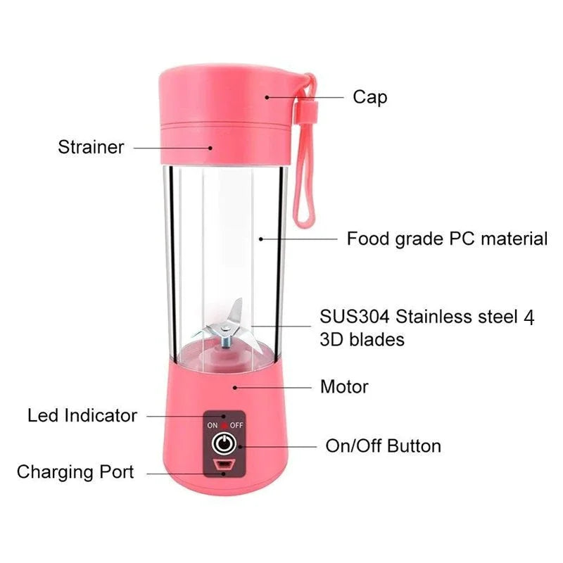 Mini Liquidificador Garrafa Portátil